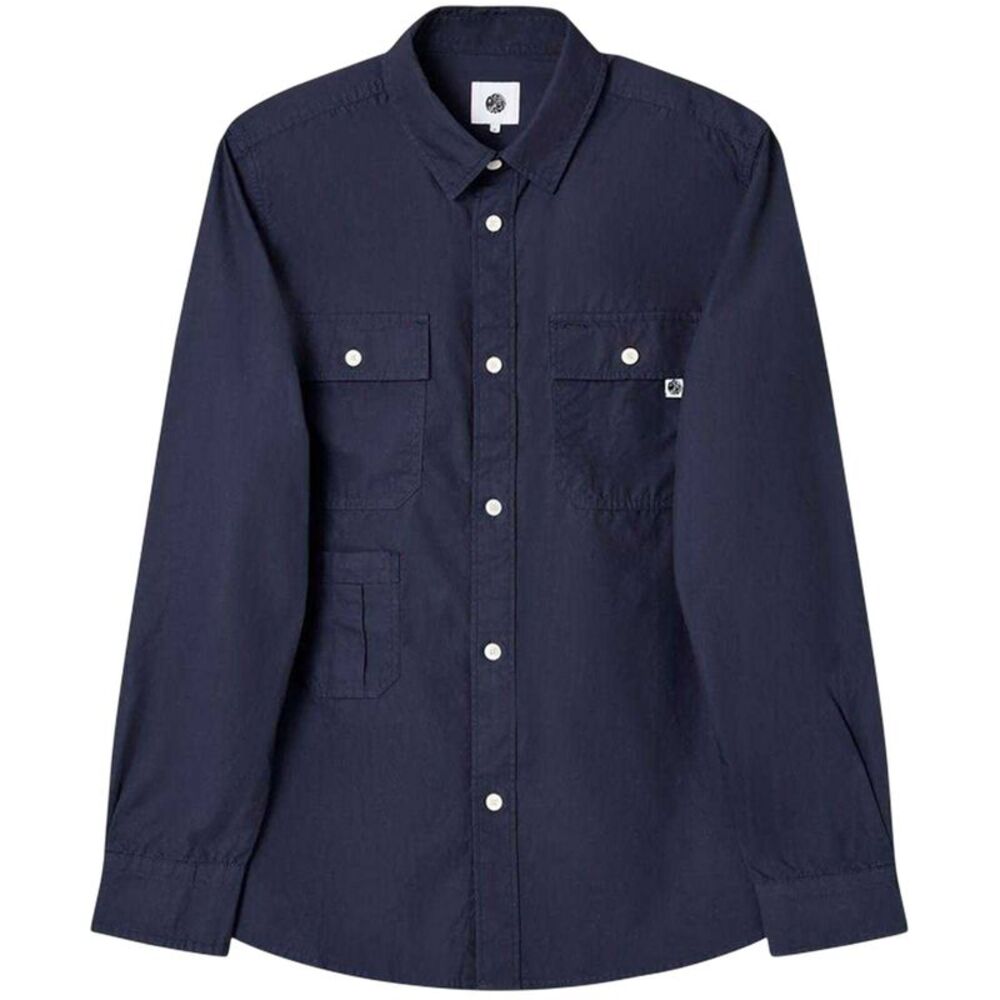 Pretty Green Mens Brentwood Long-Sleeved Shirt / Navy